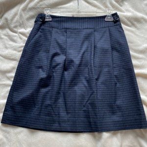 Black and blue checked skirt